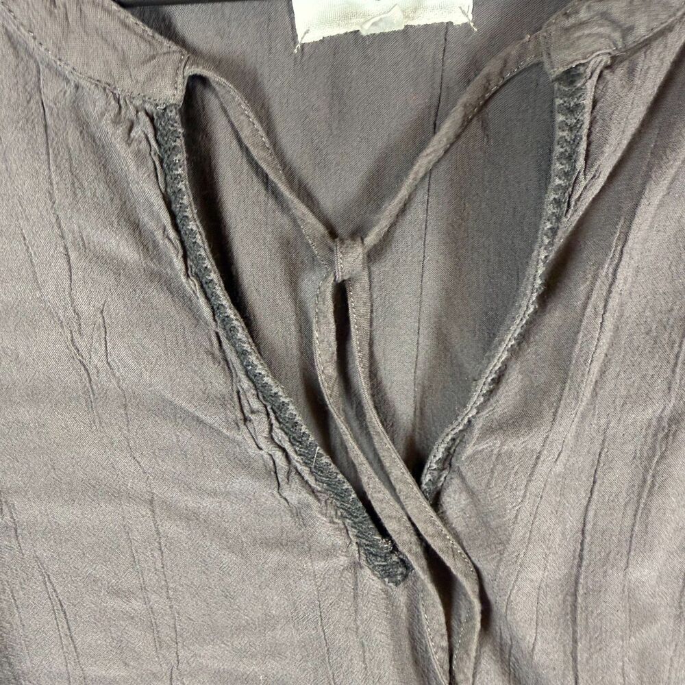 Lou & Grey Charcoal Tassel Tie Swing Dress Sleeveless Size L - Picture 3 of 8